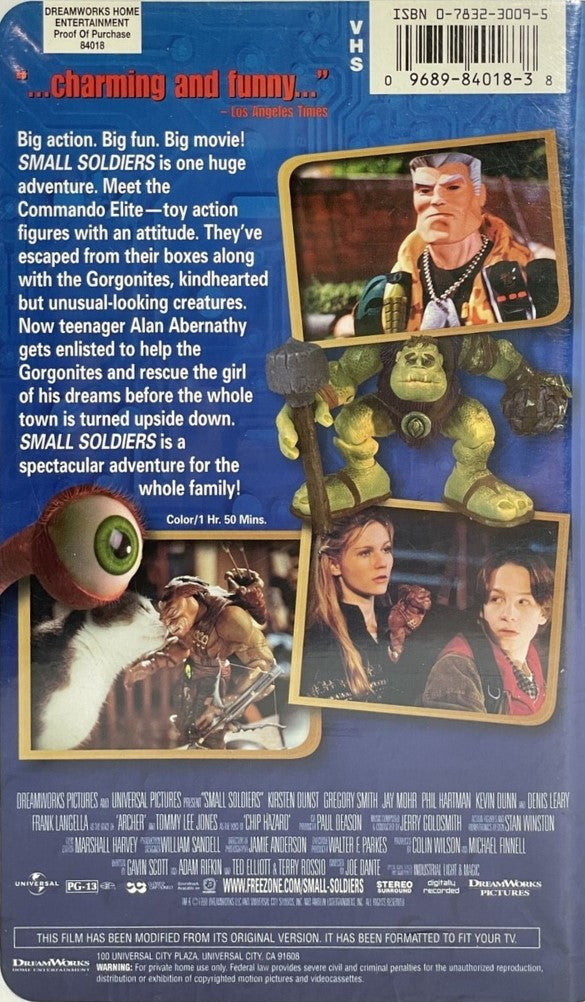 Small Soldiers (VHS, 1998, Clamshell)