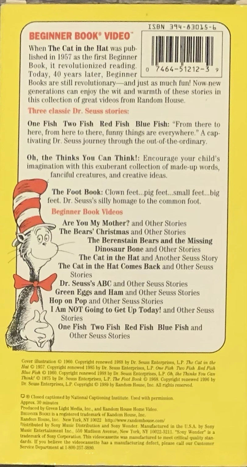 One Fish, Two Fish, Red Fish, Blue Fish (VHS, 1981)