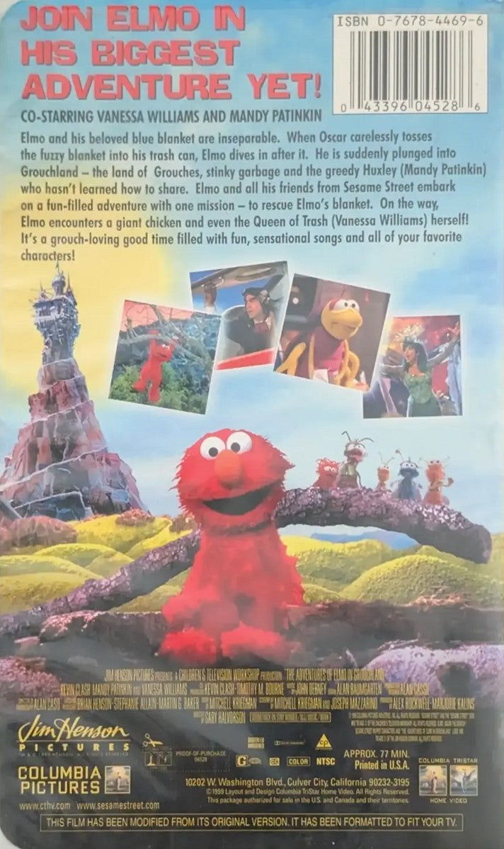 The Adventures of Elmo In Grouchland (VHS, 1999, Clamshell)