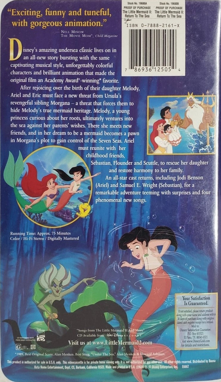 The Little Mermaid II: Return to the Sea (VHS, 2000, Clamshell)