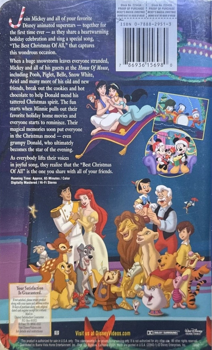 Mickey's Magical Christmas: Snowed In at the House Of Mouse (VHS, 2001, Clamshell)
