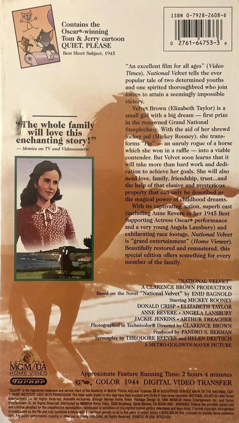 National Velvet (VHS, 1945, Clamshell)