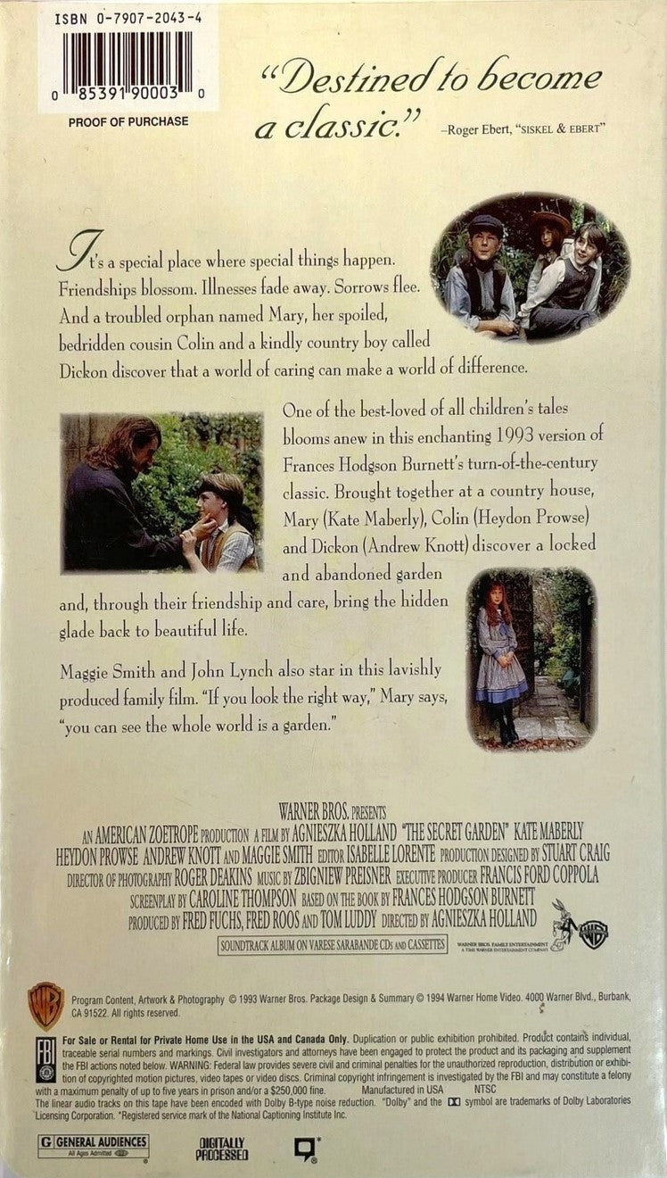 The Secret Garden (VHS, 1993, Clamshell)
