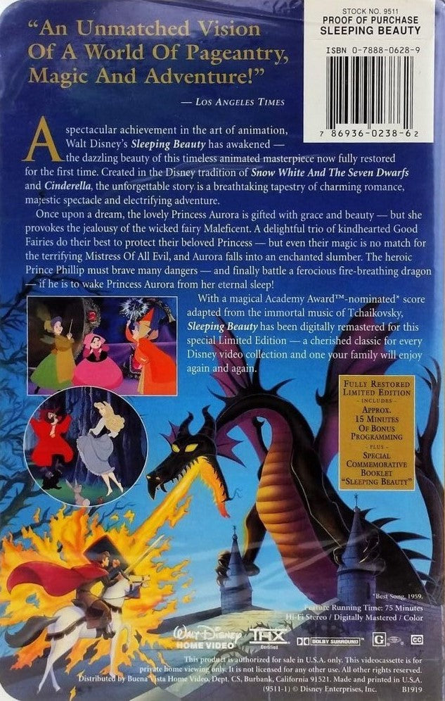 Sleeping Beauty (VHS, 1959, Clamshell)