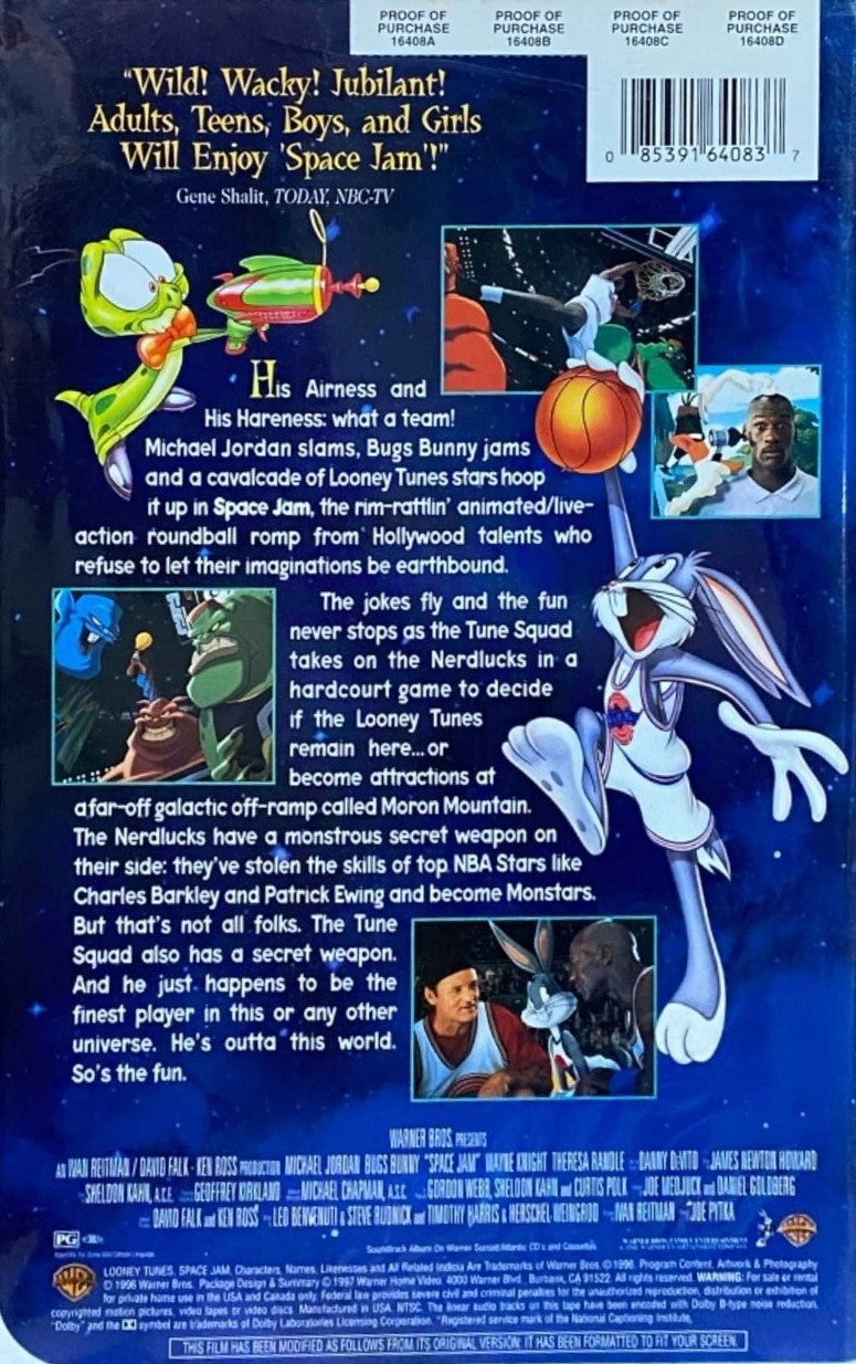 Space Jam (VHS, 1996, Clamshell)