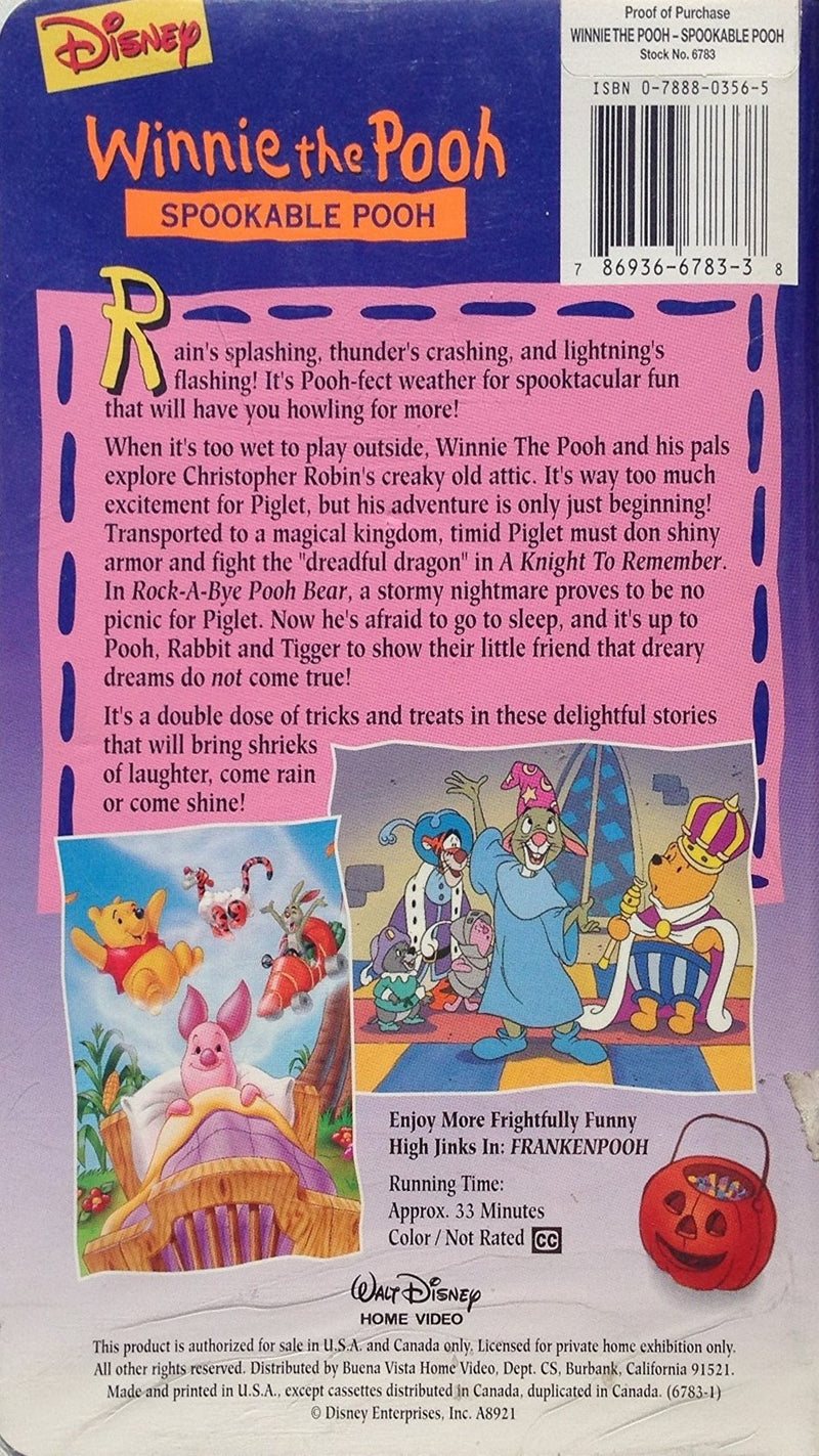 Winnie the Pooh: Spookable Pooh (VHS, 1996, Clamshell)