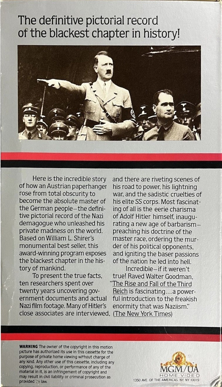 The Rise and Fall of the Third Reich (VHS, 1963)