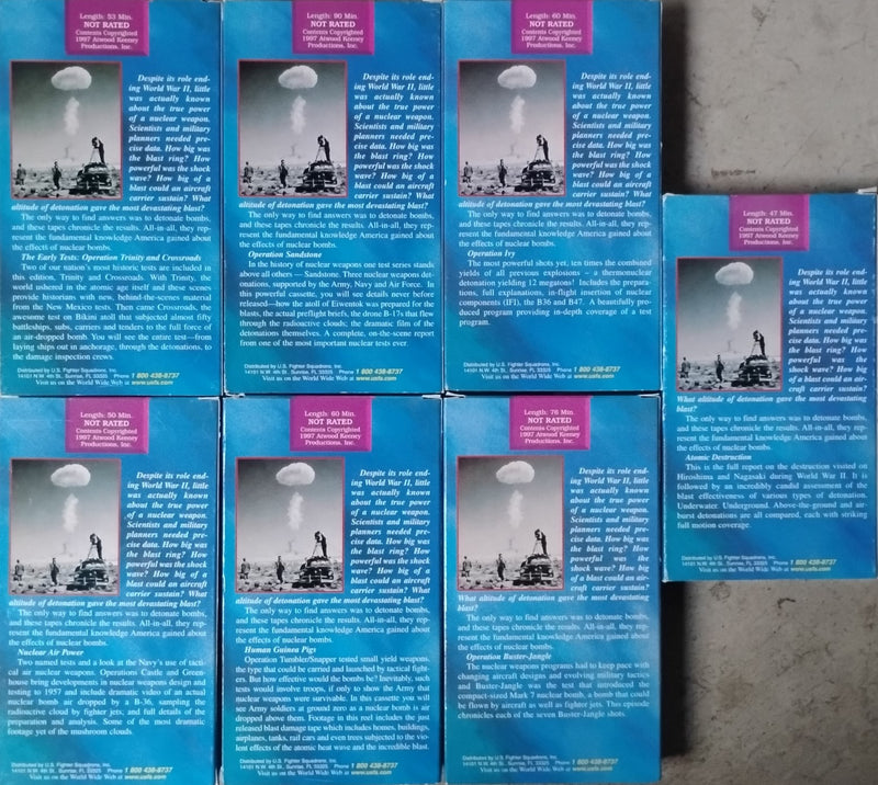 America's Atomic Bomb Tests 1998 (VHS, Volumes 1-7)