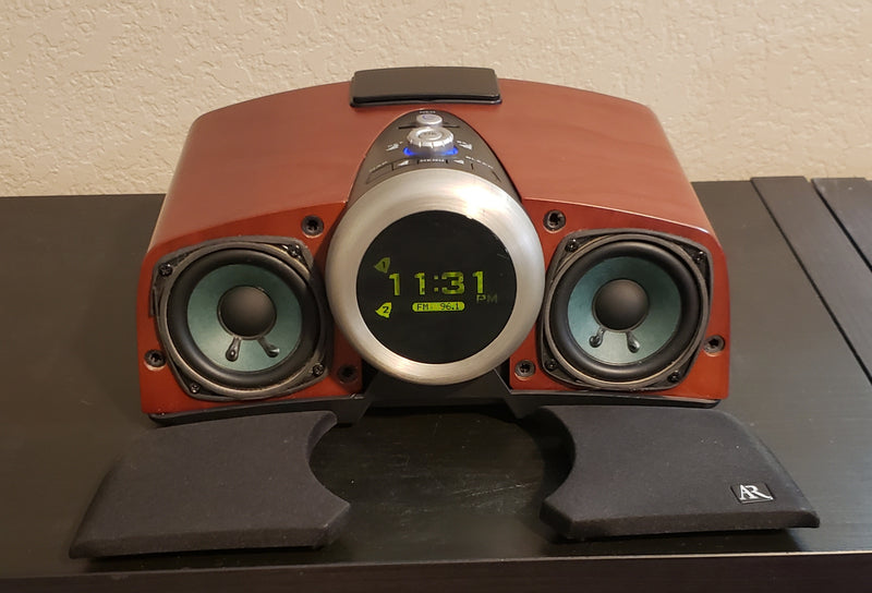 Acoustic Research ART1 Real Wood Clock Radio with Docking Station