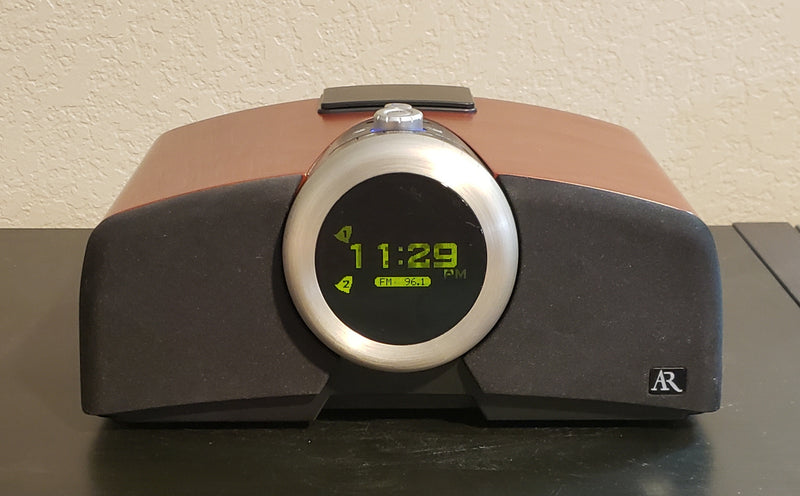 Acoustic Research ART1 Real Wood Clock Radio with Docking Station