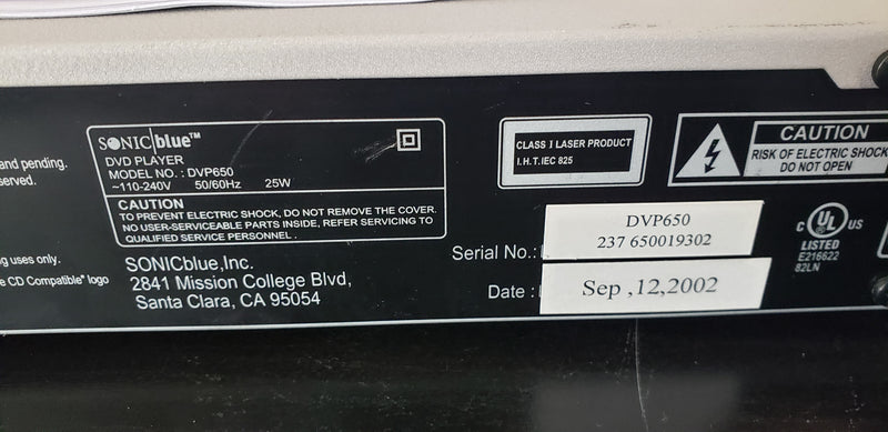 Cinevision DVP650 DVD/CD/MP3 Player Sonic Blue Home Theater with Remote & Manual