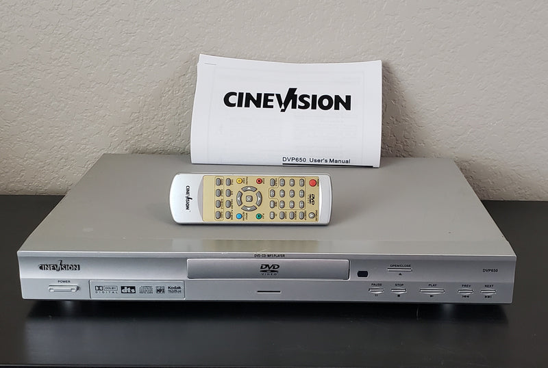 Cinevision DVP650 DVD/CD/MP3 Player Sonic Blue Home Theater with Remote & Manual