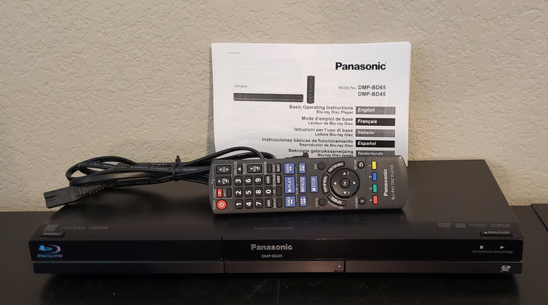 Panasonic DMP-BD45 Blu Ray/DVD Disc Player with Remote Control & Manual