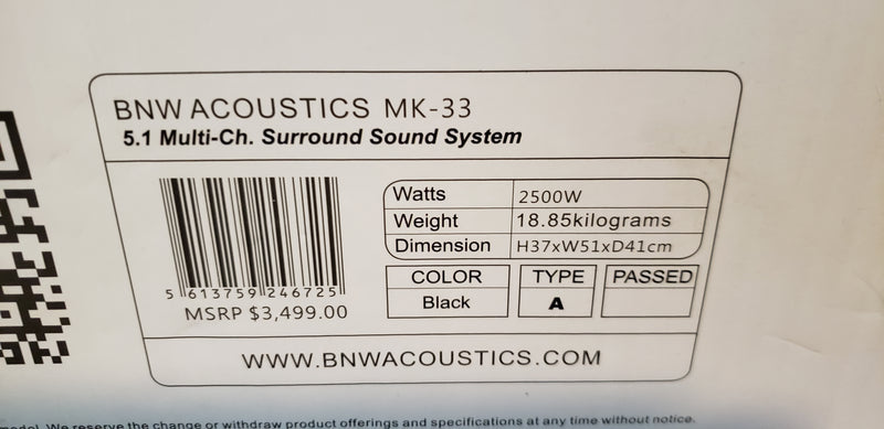 BNW Acoustics MK-33 5.1 Bluetooth Home Theater System