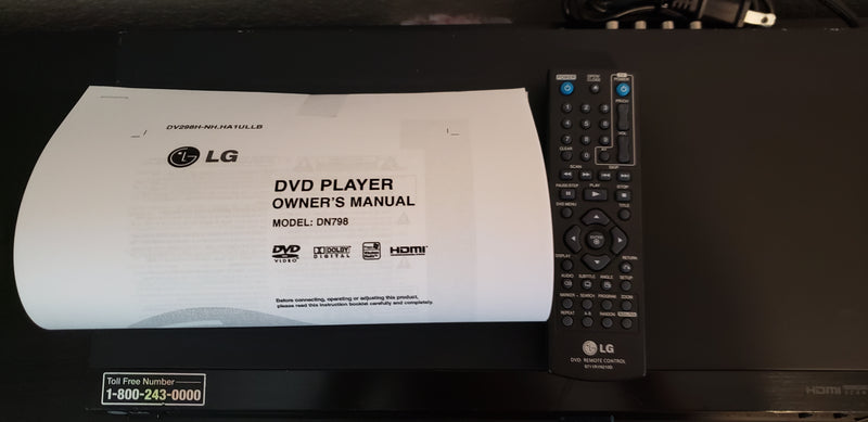LG DN798 1080p Upconverting DVD Player HDMI USB w/Remote Control & Manual