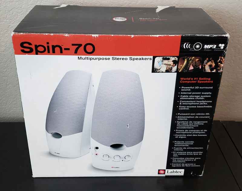 Labtec LCS-1070 Spin 70 2-Piece Computer Speakers 12 Watts - in Original Box