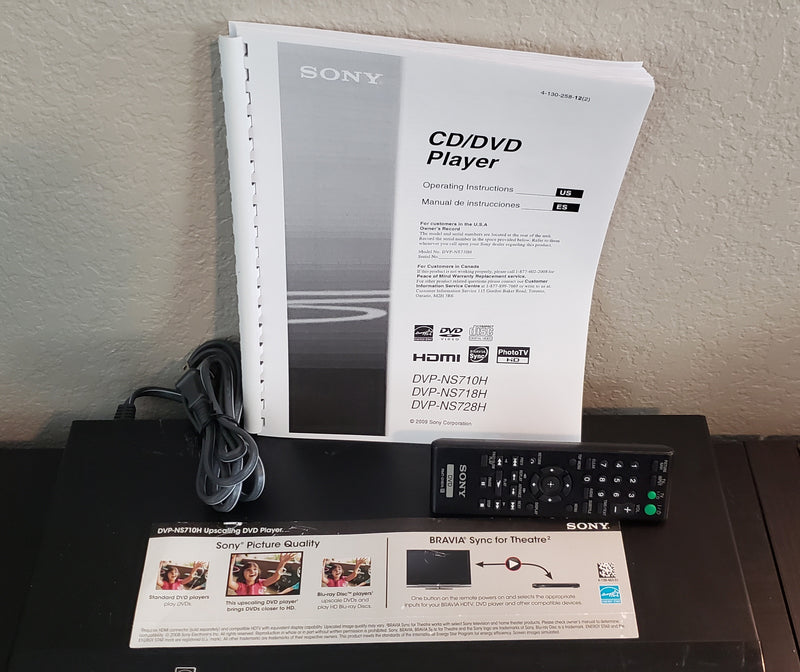 Sony HD DVP-NS710H Upscaling CD/DVD Player with Remote Control & Manual