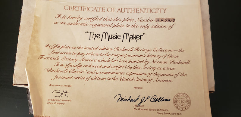 "The Music Maker" by Norman Rockwell - Collector Plate