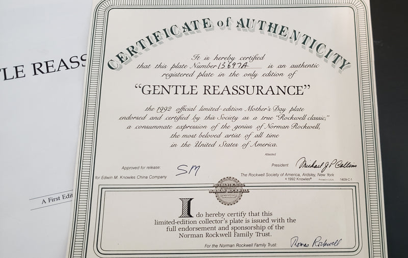 "Gentle Reassurance" by Norman Rockwell - Collector Plate