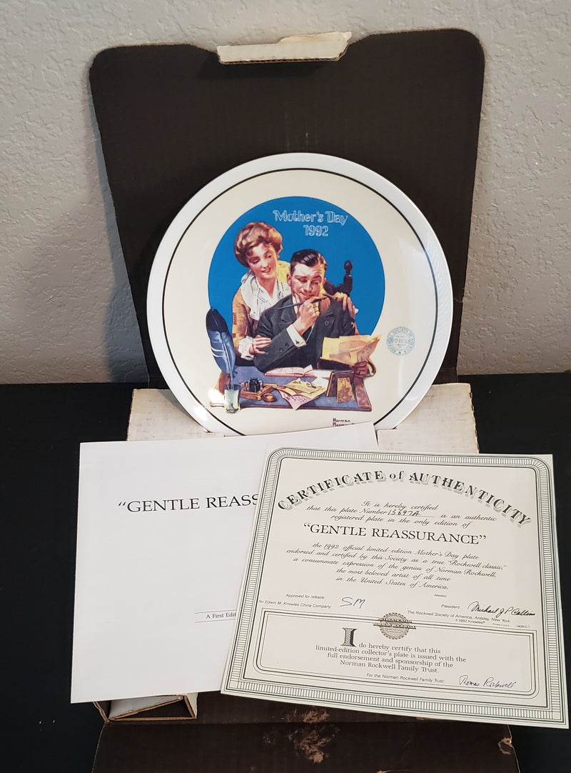 "Gentle Reassurance" by Norman Rockwell - Collector Plate