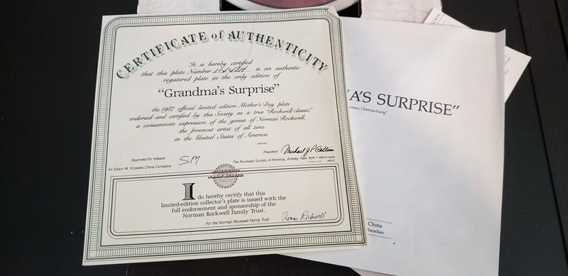 "Grandma's Surprise" by Norman Rockwell - Collector Plate