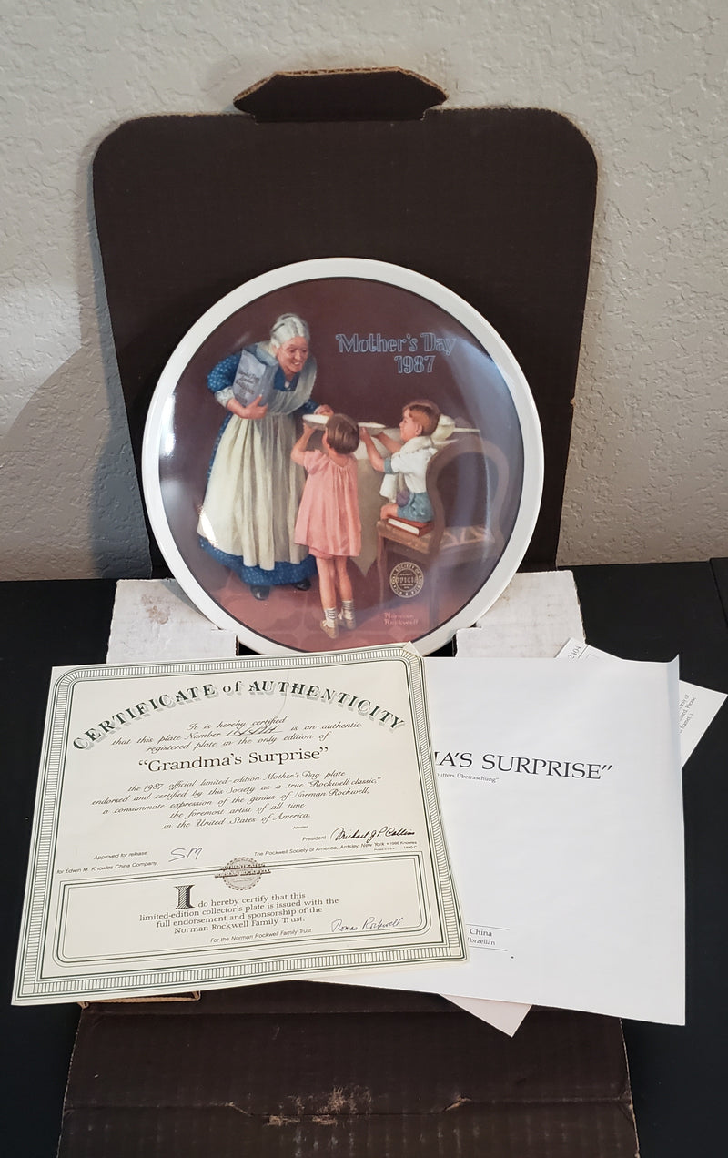 "Grandma's Surprise" by Norman Rockwell - Collector Plate