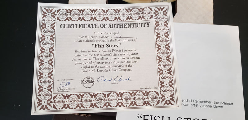 "Fish Story" by Jeanne Down - Collector Plate