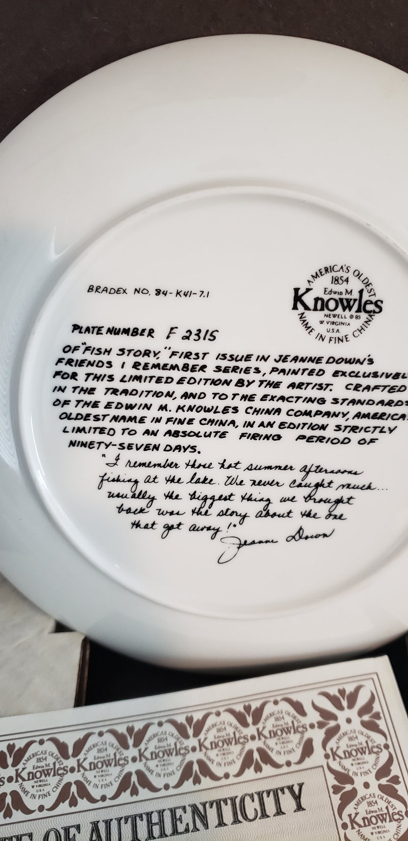 "Fish Story" by Jeanne Down - Collector Plate