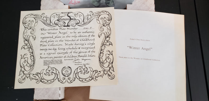 "Winter Angel" by Donald Zolan - Collector Plate