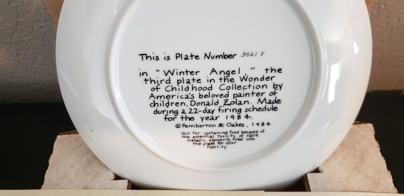 "Winter Angel" by Donald Zolan - Collector Plate