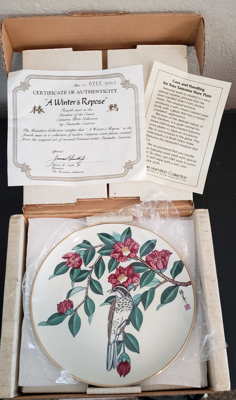 "A Winter's Repose" by Shunsuke Suetomi - Collector Plate