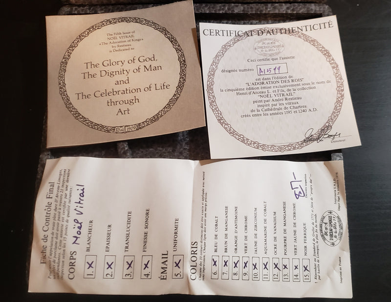 "The Adoration of Kings" by Andre Restieau - Collector Plate