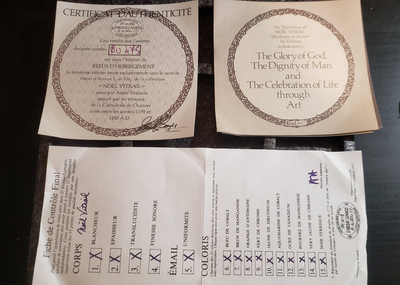 "No Room at the Inn" by Andre Restieau - Collector Plate