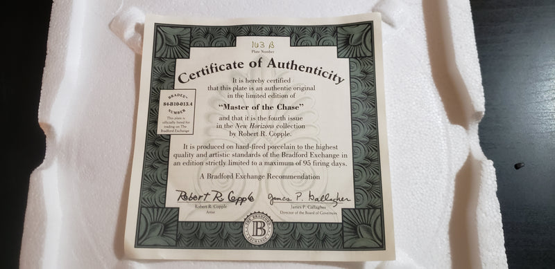 "Master of the Chase" by Robert R. Copple - Collector Plate
