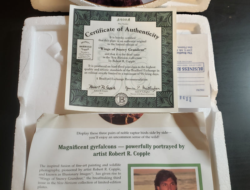 "Wings of Snowy Grandeur" by Robert R. Copple - Collector Plate