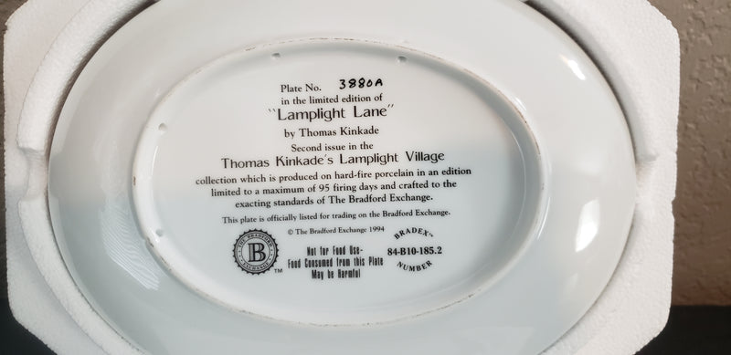 "Lamplight Lane" by Thomas Kinkade - Collector Plate