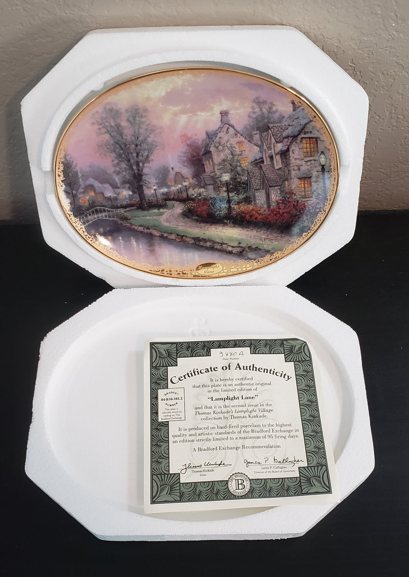 "Lamplight Lane" by Thomas Kinkade - Collector Plate