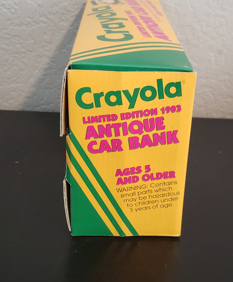 Crayola Limited Edition 1903 Antique Car Bank with 16 Hot Flourescent Crayons.