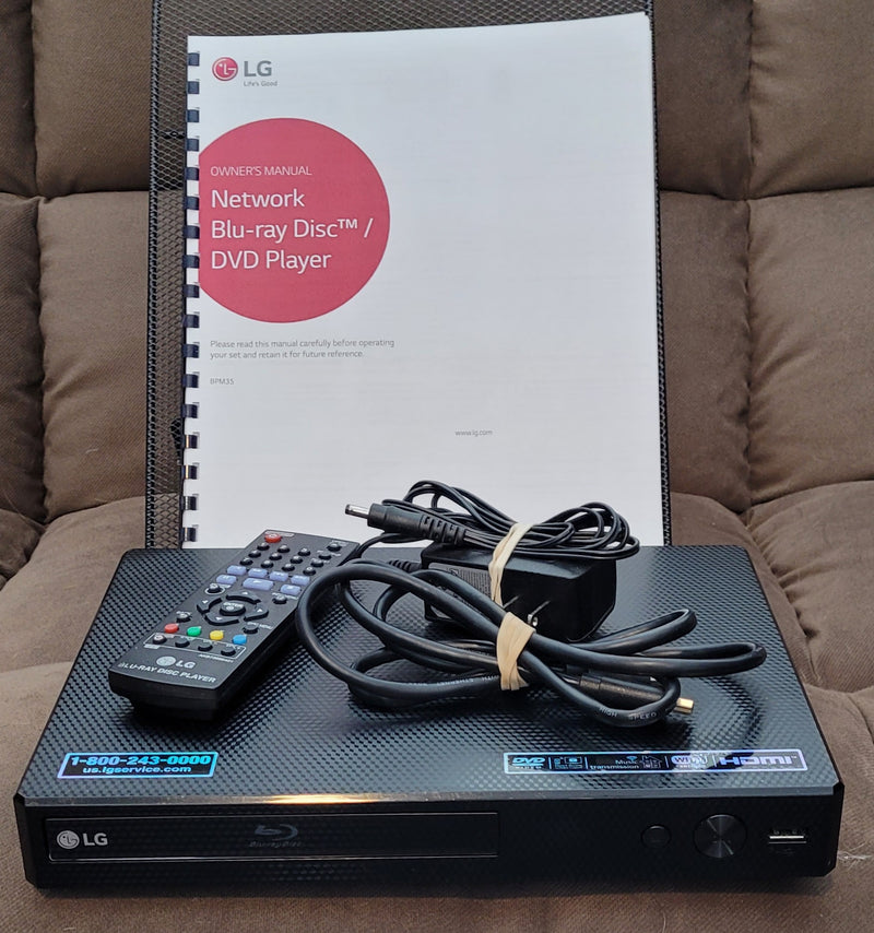 LG BPM35 Network Blu-ray Disc/DVD Player with Remote Control, HDMI, & Manual