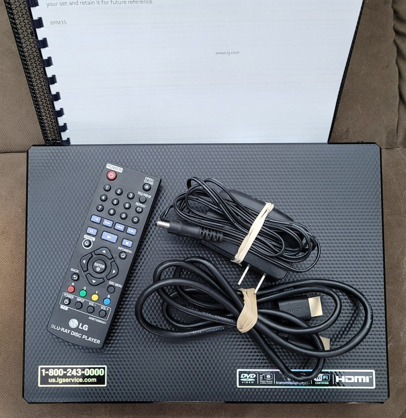 LG BPM35 Network Blu-ray Disc/DVD Player with Remote Control, HDMI, & Manual