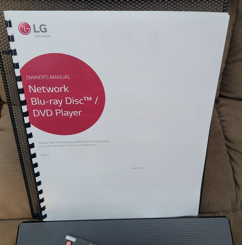 LG BPM35 Network Blu-ray Disc/DVD Player with Remote Control, HDMI, & Manual