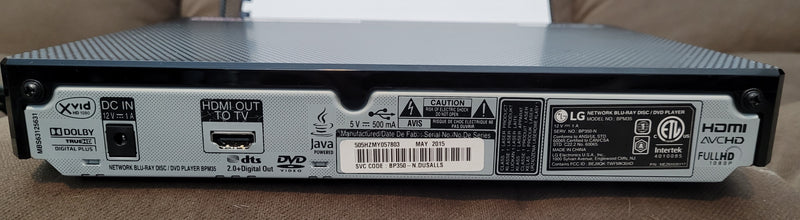 LG BPM35 Network Blu-ray Disc/DVD Player with Remote Control, HDMI, & Manual
