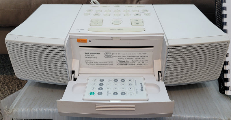 Boston Acoustics MicroSystem CD Clock Radio with Remote Control & Manual (Polar White)