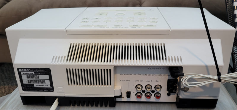 Boston Acoustics MicroSystem CD Clock Radio with Remote Control & Manual (Polar White)