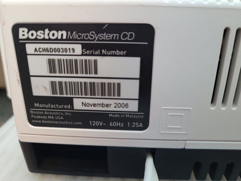 Boston Acoustics MicroSystem CD Clock Radio with Remote Control & Manual (Polar White)