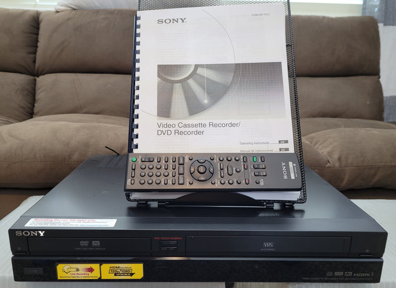 Sony RDR-VX525 VCR/DVD Recorder/Player with Remote Control & Manual