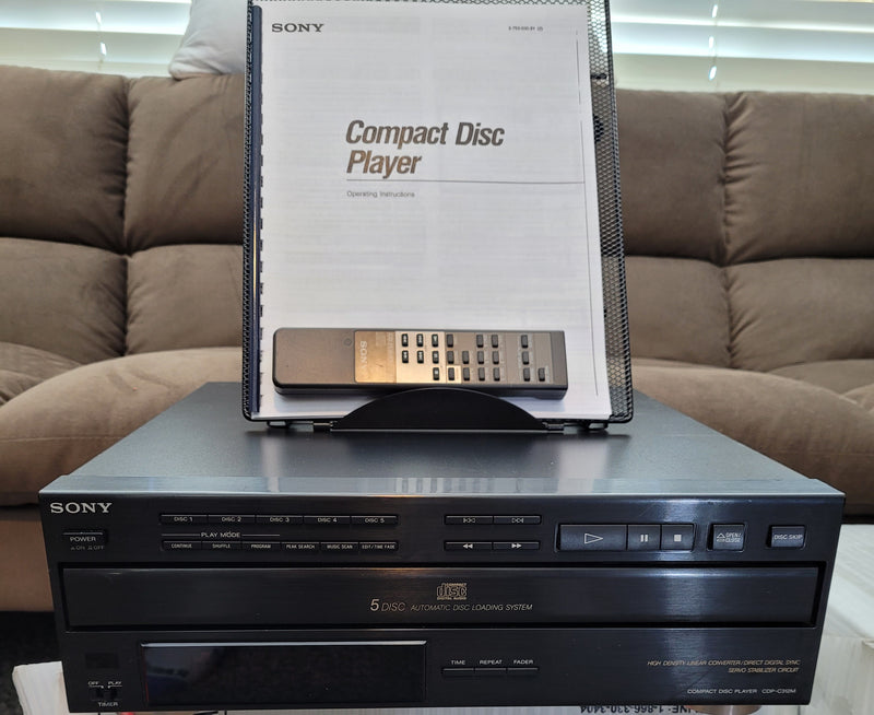 Sony CDP-C312M - 5 Disc CD Changer Player with Remote Control & Manual
