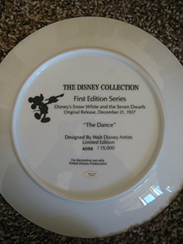 Disney SNOW WHITE AND THE SEVEN DWARFS "THE DANCE" Collectible Plate BY WALT DISNEY-1980'S - Repeats4U