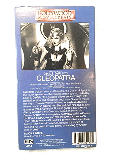 Cleopatra [VHS Tape] (1987) Claudette Colbert; Warren William; Henry WIlcoxon