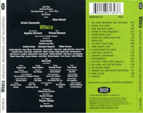 Stephen Schwartz ‎– Wicked (Original Broadway Cast Recording)